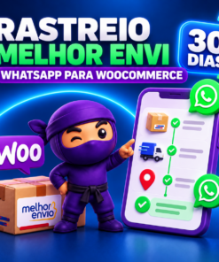 Plugin Melhor Envio com rastreamento por WhatsApp para WooCommerce – licença de 30 dias