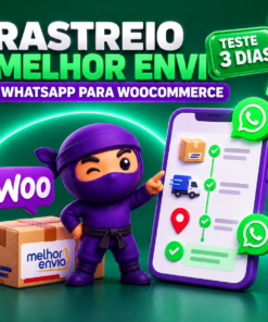 Plugin de rastreio Melhor Envio por WhatsApp para WooCommerce – teste grátis de 3 dias